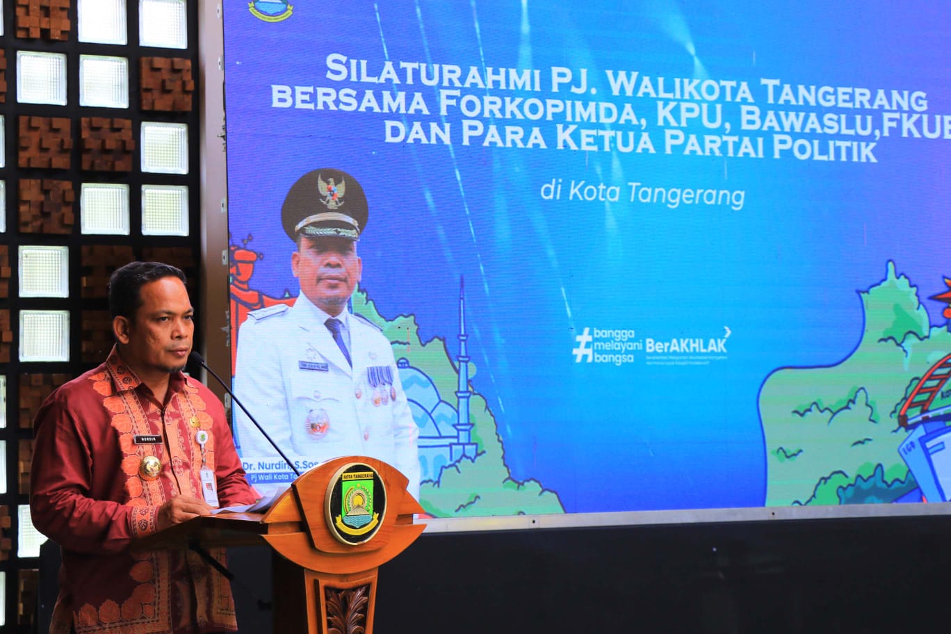 Pj Wali Kota Tangerang ke Parpol, Ciptakan Pemilu Damai dan Kondusif