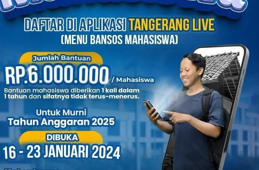 Dinsos Kota Tangerang Buka Pendaftaran Bansos Beasiswa Bagi Mahasiswa Kurang Mampu