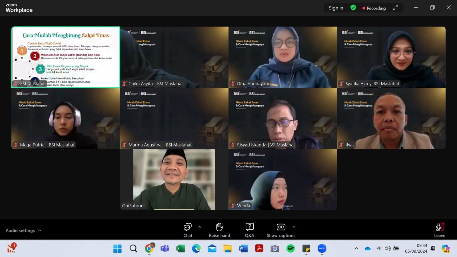 BSI Maslahat bersama BSI gelar webinar mengenal nisab dan cara menghitung zakat emas