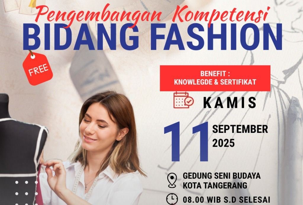 Yuk! Disbudpar Kota Tangerang Buka Pelatihan Kompetensi Bidang Fesyen Gratis