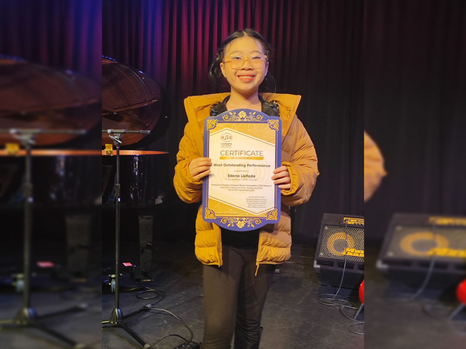 Edena Liefada Ukir Prestasi, Bawa Pulang Penghargaan dari Kompetisi Musik di Australia