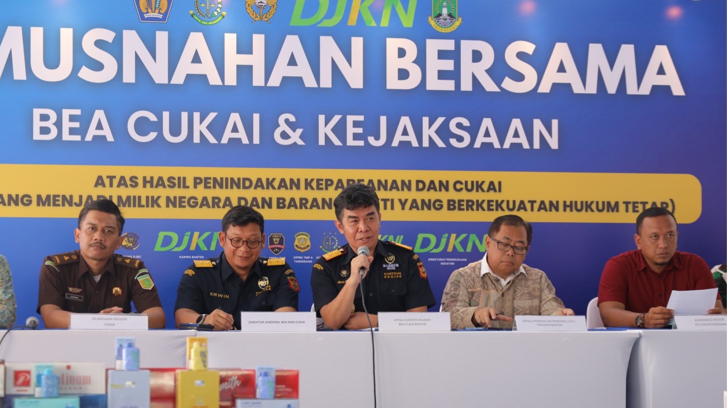 Bea Cukai Banten dan Kejaksaan Musnahkan Barang Ilegal Senilai Rp34,81 Miliar,